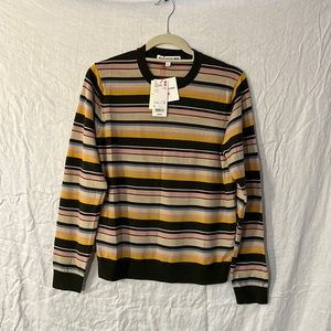 Uniqlo Ines de la Fressange extra fine merino striped crew neck sweater,…